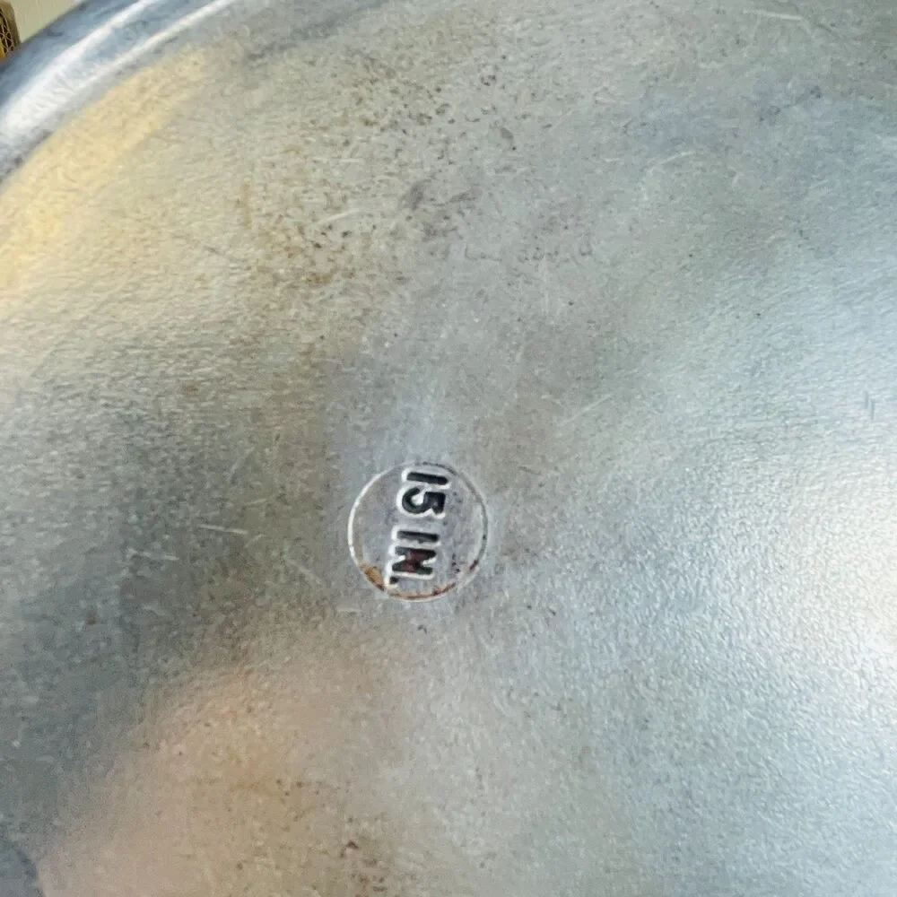 VTG Club Aluminum 15” Oval Dutch Oven Roaster Shiny Chrome Finish Lid Handles
